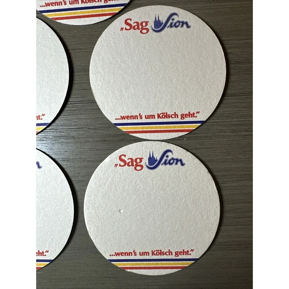 6 Sion Kolsch 4 Inch Round Beer‎ Coaster RARE VINTAGE